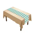 White Christmas table runner with green pine tree pattern for holiday dining decor - White Green Pine Tree-010