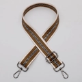 Adjustable wide replacement bag strap with yellow and black geometric woven pattern - No. 619 Gunmetal Hook