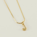 Minimalist gold-plated stainless steel necklace with a sparkling pavé diamond letter J pendant - Letter J (With Chain)
