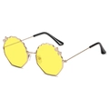 Lunettes de soleil pour enfants à verres jaunes et monture dorée avec un nœud - Monture Dorée Verres Jaunes