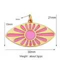 Rosa Emaille-Anhänger mit bösem Blick und Goldrand, 30mm breit und 21mm hoch - M916008-Pink Rosa Strahlender Augenanhänger
