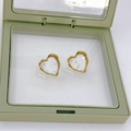 Orecchini a cuore vintage in oro con inserto in madreperla bianca stile francese - Cuore Bianco