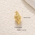 Golden conch shell pendant for jewelry making with dimensions 18mm by 9.3mm - 3D Conch