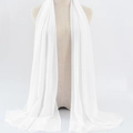 Solid white chiffon hijab scarf with elegant drape on a display mannequin - 51