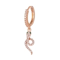 Boucles d'oreilles serpent en or rose avec zircons blancs et yeux en pierre verte - EH00745 Or Rose