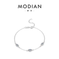 S925 Sterling Silber Armband mit Evil Eye Motiv, blauen Steinen und Zirkonia-Kristallen - 925er Silber / Silber (RHB1395S)