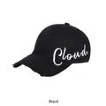 Casquette noire avec broderie Cloud latérale et détails usés sur le bord - Noir / Réglable