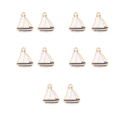 Detail of 10 gold-plated enamel sailboat charms for DIY jewelry and earrings - 3# Sailboat (10 Pcs)