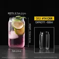 Can-shaped 500ml glass cup for mojito and cocktails with transparent finish - Style 14 Juice Glass