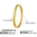 Dettaglio bracciale a cuore dorato impermeabile e anallergico, diametro 6,0cm e peso 16,8g - Stile Intrecciato (Z387-Bracciale Acciaio)