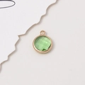 10mm round green crystal pendant with gold frame for DIY jewelry making and crafts - Pale Green