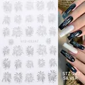 Silver fireworks 3D embossed nail stickers STZ-CS267 with shiny metallic texture - STZ-CS267 Silver Fireworks