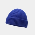 Detail of Klein Blue ribbed knit beanie showing soft texture and high-quality weave - One Size / Sapphire Blue