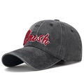 Cappellino da baseball vintage in cotone lavato grigio scuro con ricamo Crush - Regolabile / Nero