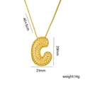 Collana con pendente a lettera G dorata con zirconi, con dettagli su misure e peso - Lettera C