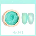 Solid mint green shimmer nail gel polish in shade 019 with pearl finish display - Solid Gel 19