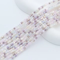 Pastel crystal glass square beads with iridescent coating for DIY jewelry making - Multicolor 6 (Dreamy Pink Purple)