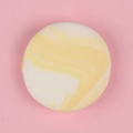 Mini marble pattern finger puff in beige and yellow for seamless makeup concealer - Single Round Yellow White Marble Puff
