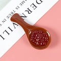 Miniature de cuillère en ABS avec billes de caviar rouge foncé réalistes pour jeux - Bois Foncé-Caviar