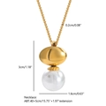 Dettaglio della collana con pendente a perla con dimensioni 3cm altezza e 1,6cm larghezza - Collana a Pendente Perla Ovale Oro