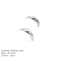Minimalist silver stainless steel half-hoop earrings in 18x12mm mirror polished finish - 18x12mm / Silver