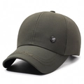 Herren Outdoor-Baseballkappe in Olivgrün mit 'Fashion'-Stickerei und Metall-Emblem - Armeegrün