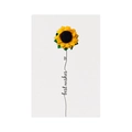 Minimalist white greeting card with 3D yellow sunflower and best wishes script - BEST WISHES Sunflower - Yellow