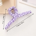 Grande pince à cheveux 11cm en tissu à carreaux violets pour accessoires d'été femme - Violet