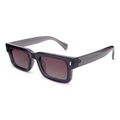 Vintage Rechteck-Sonnenbrille mit lila transparentem Rahmen und Verlaufsgläsern - Transparent Dunkelgrau Rahmen Verlauf Tee Gläser