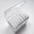 Transparent storage box with seven soft white velvet makeup puffs for daily beauty routine - White / 8PCS Boxed