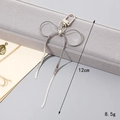Minimalist silver metal bowknot charm snake chain phone strap and keychain pendant - Flat Snake Bone Pendant / Silver Flat Snake Chain (Gate Buckle)