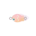 Pink and orange gradient fish-shaped glass charm with metal rings for jewelry making - Trans Pink (Double Hole 4#)