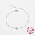 925 sterling silver bracelet featuring a sparkling zircon letter K pendant with lobster clasp - Letter K / White Gold