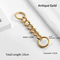Antique gold replacement chain strap with spring rings for handbags, 15cm length - 6 Segments / Antique Gold