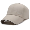 Beige quick-dry breathable mesh baseball cap with reflective Sports embroidery - Adjustable / Beige
