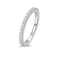 Eleganter S925 Sterlingsilber Ring mit Moissanit Kristallen in glänzendem Silber - US 6 / Vollkreis