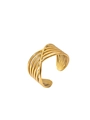 Detail of 18k gold plated multi-layer overlapping open ring for women in French style - Adjustable Open / Multi-Layer Interlaced Hollow Style