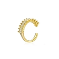 Elegant 18k gold plated C-shaped ear cuff featuring rectangular cubic zirconia stones - White Zirconia