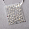 3D embossed floral nail art sticker TS-2400 with white begonia and Chinese elements - Begonia Story-New Relief (TS-2400)