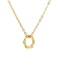 Elegant gold necklace featuring a polished irregular wavy circle pendant on a fine chain - KC Gold Wavy Ring Style (5346246471037)