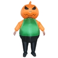 Inflatable pumpkin costume for adults in classic orange and green for Halloween party - Inflatable Pumpkin Man / One Size