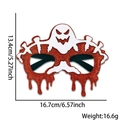 Red glitter Halloween ghost glasses frame with dimensions 13.4cm by 16.7cm - One Size / Ghost Hand Bleeding Eyes Glasses