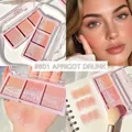 3-color apricot pink blush and eyeshadow palette #601 with matte and shimmer textures - 3-Color Blush #601 Apricot Pear Milk Drink