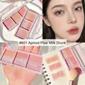 Palette fard e ombretti 3 colori #601 rosa albicocca con texture opache e brillanti - Fard a 3 Colori #601 Bevanda al Latte di Albicocca e Pera