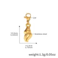 Golden stainless steel shell charm pendant with lobster clasp and vertical texture - Gold Conch Pendant (D285)