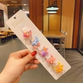 5-pack colorful girls high-elastic hair ties with cute resin charms and hand-made card - Rainbow Star Style (9#) / 10 Pieces Pack