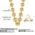 Gedetailleerde afmetingen en gewicht voor de gouden holle varkensneus ketting ketting - Ketting (43+5cm) / Goud