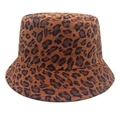Detailansicht der Leopardenmuster-Struktur und Cord-Stoff des Fischerhutes - M (56-58cm) / Karamell Leopardenmuster (4#)