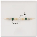 Detailed view of Scorpio zodiac beaded bracelet with Citrine, Malachite, and Labradorite - Scorpio