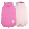 Chaleco reversible para perro en rosa fucsia y rosa claro con cremallera - S / Rosa Bloque de Color